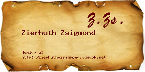 Zierhuth Zsigmond névjegykártya
